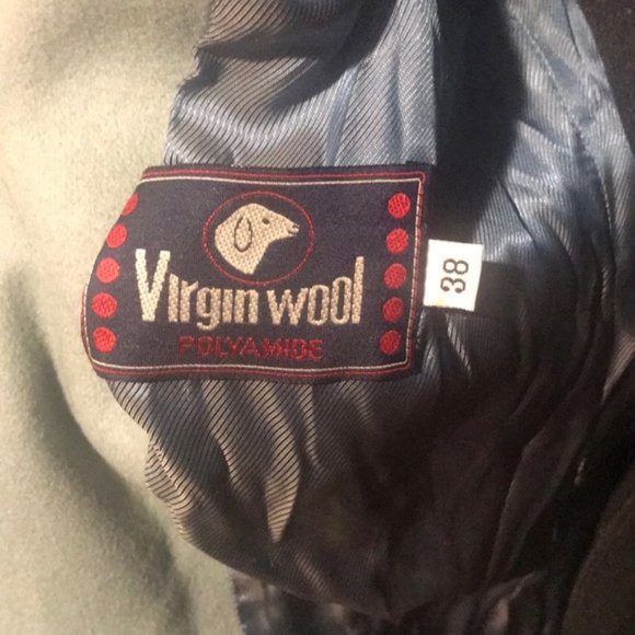 Vintage Virgin Wool Green Coat Size 4 (Made in Italy) - Picture 4 of 5